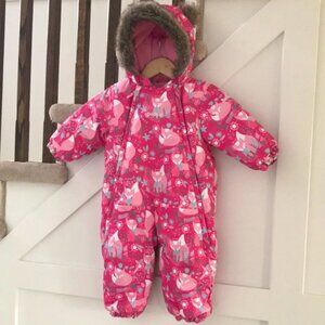 18M OshKosh Toddler Baby Girl Pink Bunting Snowsuit One Piece